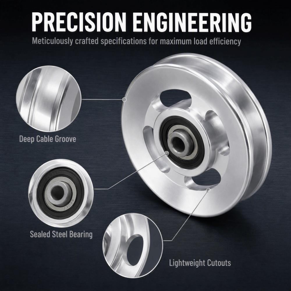 Universal Fitness Pulley Wheel Silver Pulley Wheel Strength Training Pulley Home Gym Upgrade