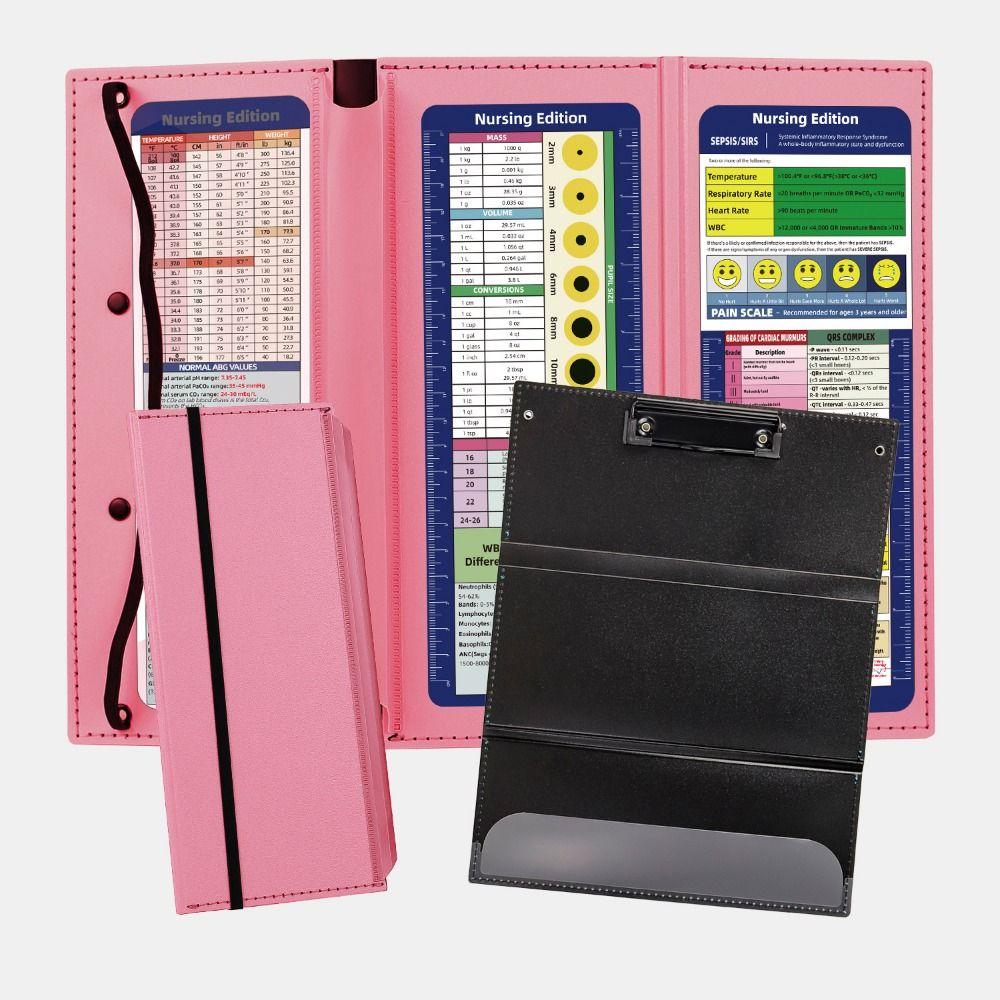 Easy To Use Foldable Nursing Clipboard 2/3 Layers Colorful Edition Cheat Sheets with Clip Portable A4 File Board Clip Work
