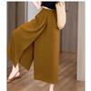 Loose Slim Wide-Leg Pants Thin Loose High Waist Slit Idle Style Casual Loose Pants Women