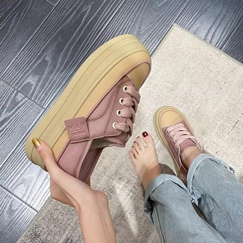 Spring and Autumn new two-wear versatile little white board shoes dissolved muffin platform single shoes casual fashion retro women's shoes