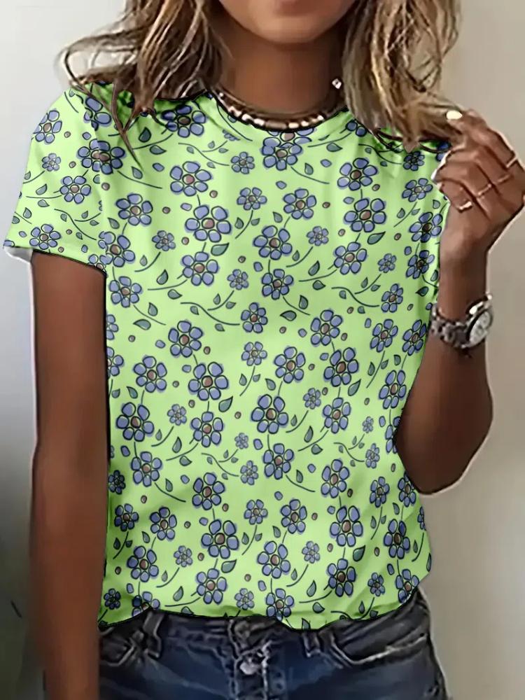 Fashion Women's T-Shirts 3D Floral Printing T Shirt Casual Tees Summer Clothing Female Tops Casual Loose Tshirt Oversize Pullove