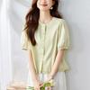 Pure Cotton Short-sleeved Shirt for Women In Summer New Korean Style Simple Temperament Small Versatile Shirt for Women