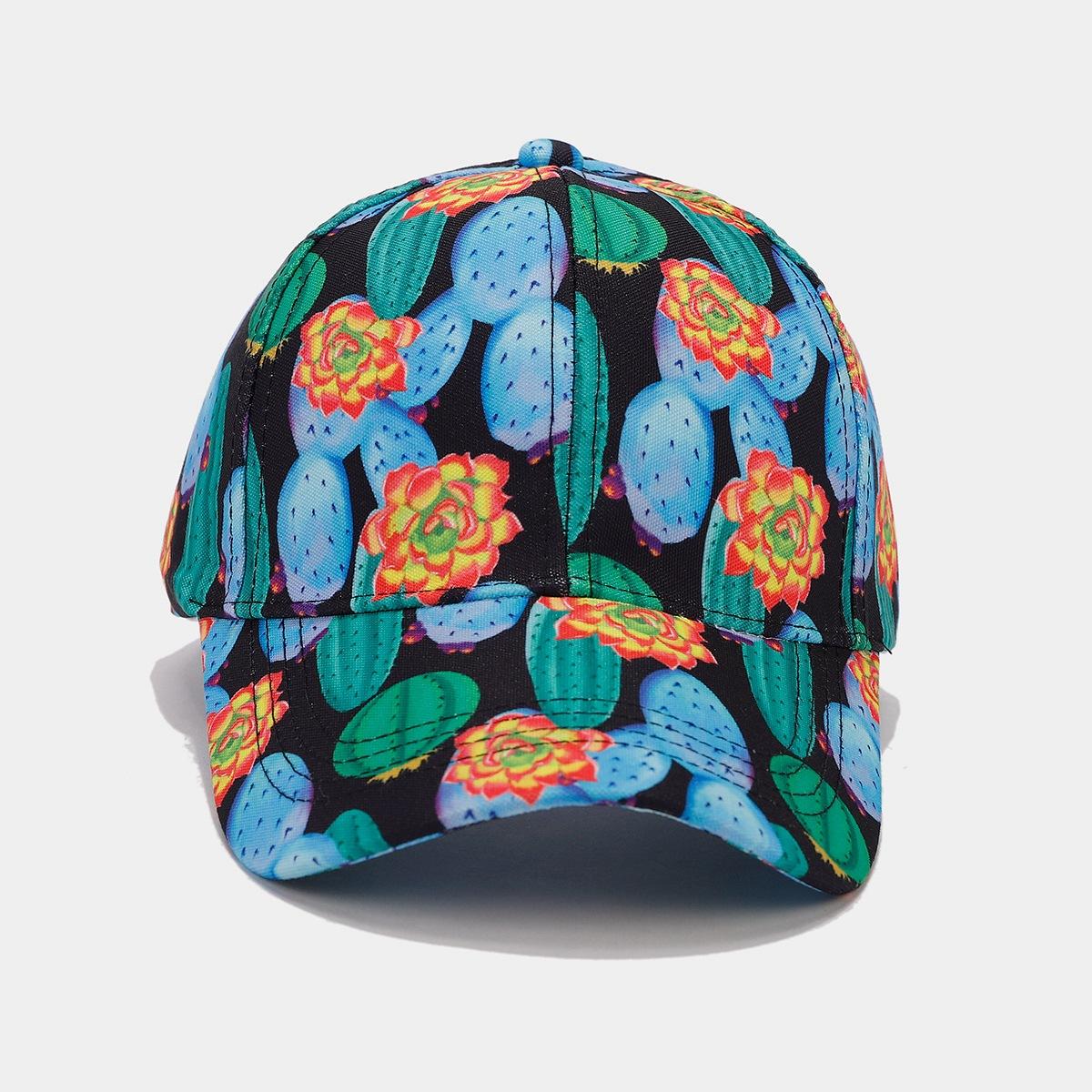 

Tropical Cactus Pattern Full Print Baseball Hat Women Fashion Breathable Sunscreen Cap Men Summer Outdoor Sport Dad Hats