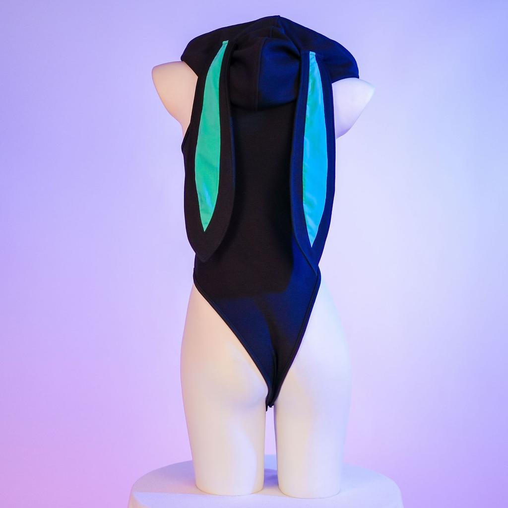 Anime Cute Rabbit Ear Hoodie Bodysuit Bunny Uniform Cosplay Costume Japoński Role Play Stroje Bielizna Dziewczyny Anime Expo Suit