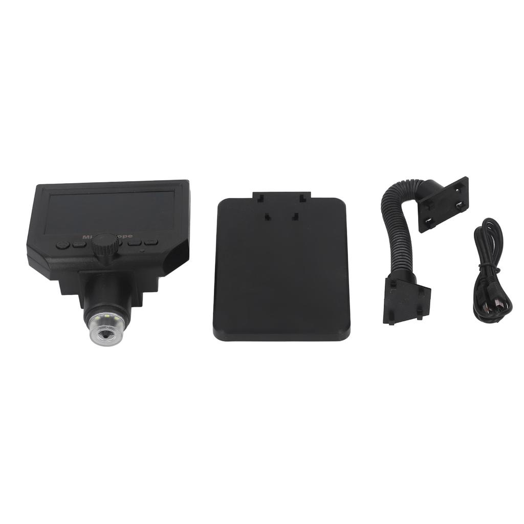 Digitales USB-Elektronenmikroskop mit 4,3-Zoll-HD-Display, 600-fache Vergrößerung, 3,6 MP, mit LED-Beleuchtung für PCB-Löten, Leiterplatte