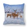 New Christmas Cushion Cover Print Robin Bird Pillow Navidad Gift Pillowcase Decoration