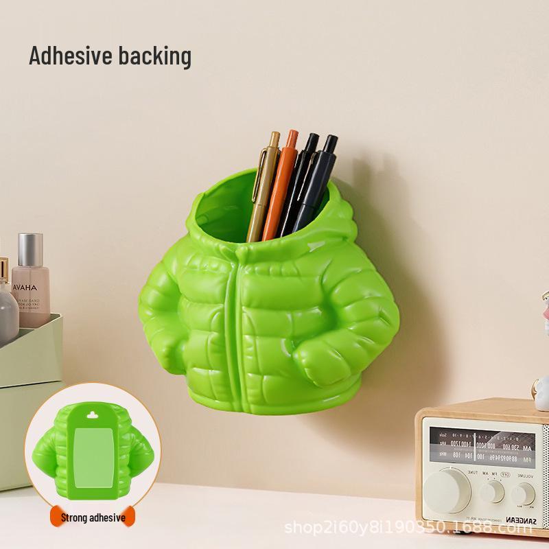 Cute Cartoon Magnetic Pen Holder - Desktop Decor & Office Ornament, Novelty Down Jacket Design