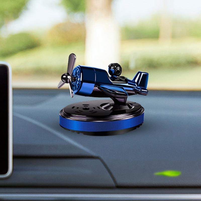 Car Perfume Diffuser Rotating Car Air Freshener Oil Diffuser Solar Powered Car Aromatherapy With Fragrance Oil Airplane Shape