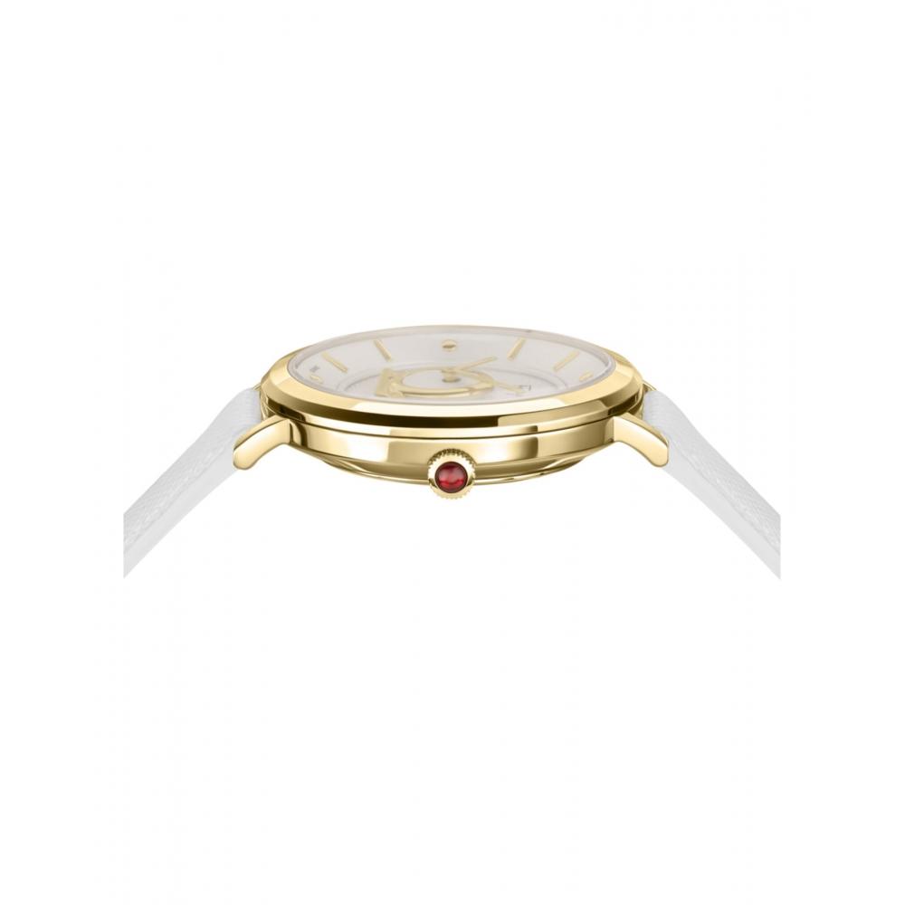 Salvatore Ferragamo Minuetto Leather Watch White Gold White