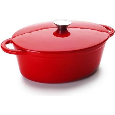 Cocotte - IBILI - Oval - 27 X 21 Cm - Enameled Cast Iron - Induction Compatible
