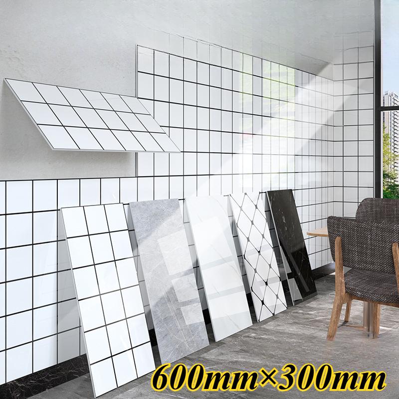 600mm×300mm Marmor Küchen Ölfest Folie Herd Wasserdicht Feuchtigkeitsbeständig Selbstklebende Tapete Arbeitsplatte Schrank Renovierung Fliesenaufkleber
