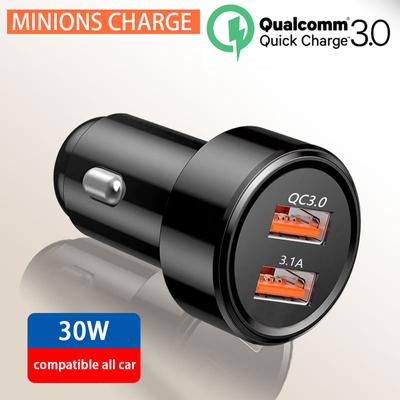 Quick Charge 3.0 ładowarka samochodowa do telefonu komórkowego podwójna ładowarka samochodowa USB Qualcomm Qc 3.0 adapter do szybkiego ładowania Mini ładowarka samochodowa USB