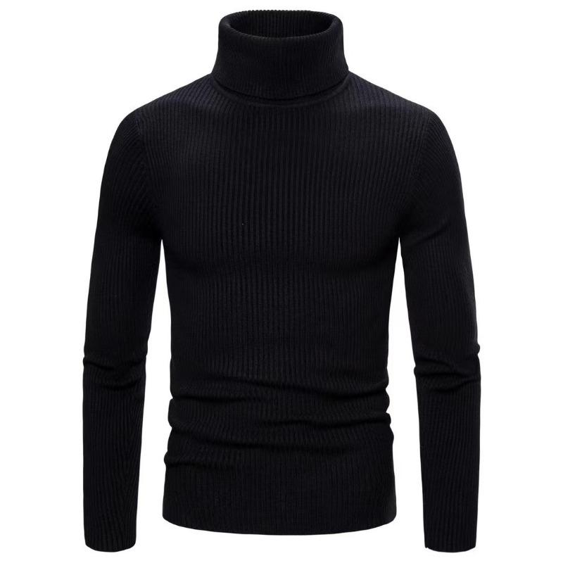 Men S Slim Fit Turtleneck Long Sleeve Knit Sweater Solid Color M