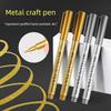 8pcs High-Shine Metallic Pen, Golden And Silvery Colored Marking Pens, Waterproof, Fast-Drying, Soft-Tip Marker Pens , Fine-Tip