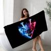 1pc Japan Samurai Oni Mask Microfiber Printed Beach Towel Mountain Climbing Yoga Beach Swimming Running Absorbent Soft Towel