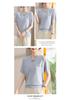 Chic Knitted Short Sleeve Summer Top for Women - Age-Defying Fashion for Middle-Aged and Elderly
