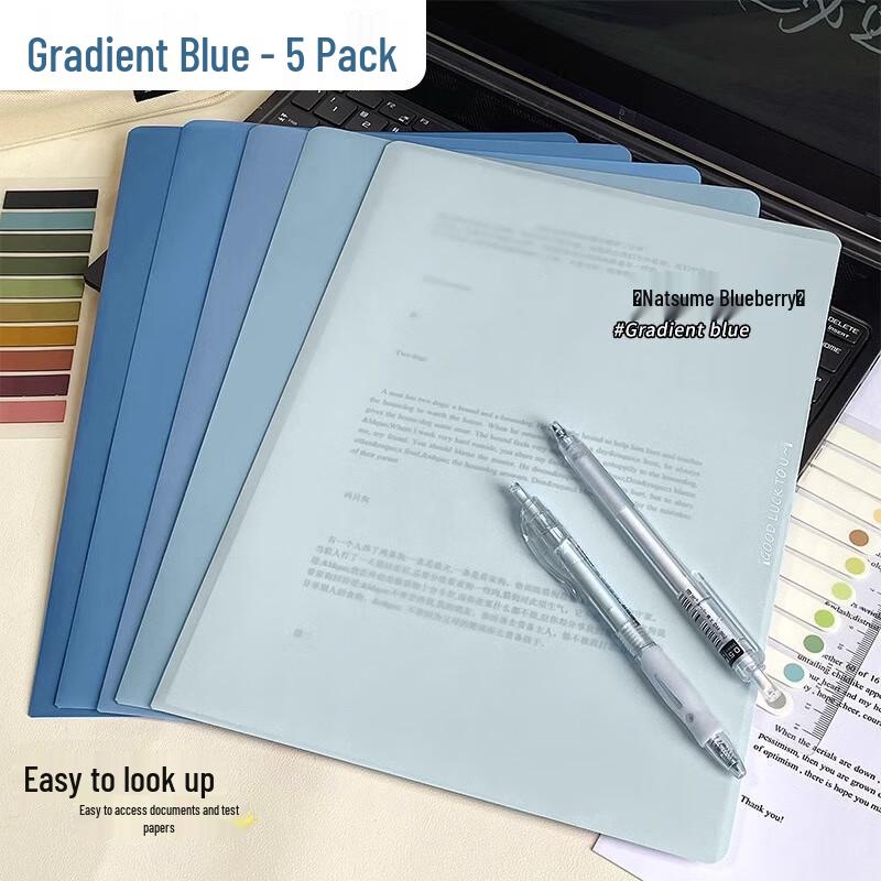A4 L-Shaped Gradient PP File Folders