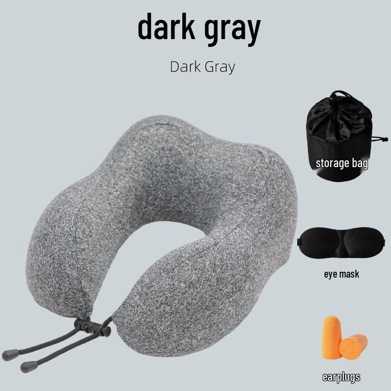 Portable U-Shaped Memory Foam Neck Support Pillow for Travel and Office