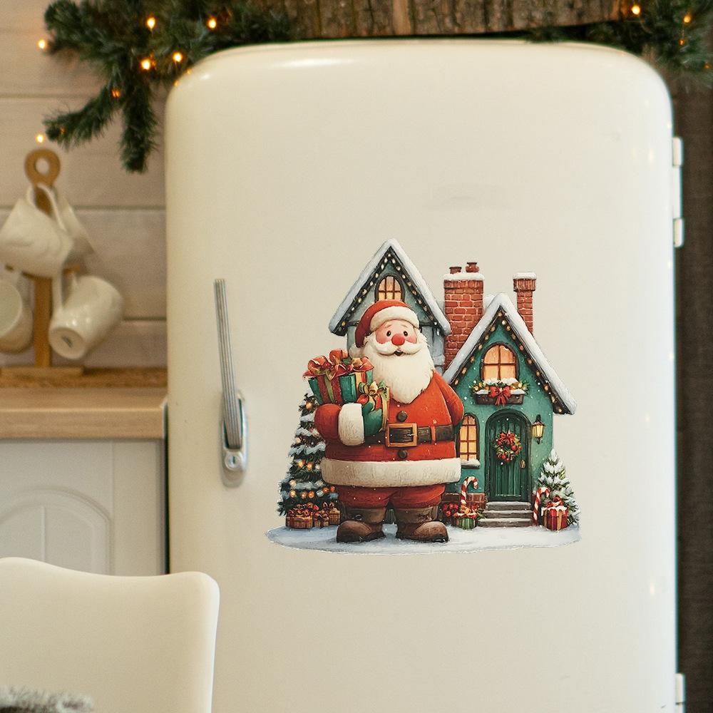 Cartoon Weihnachtsmann Geschenke für Häuser Schlafzimmer Wohnzimmer Verschönerung und Dekoration Wandaufkleber