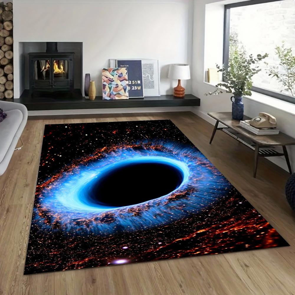Cosmic Black Hole Design Area Rug Floor Mat Non-Slip Rug for Living Room Bedroom Kitchen Outdoor Decor Carpet Bedroom Decor