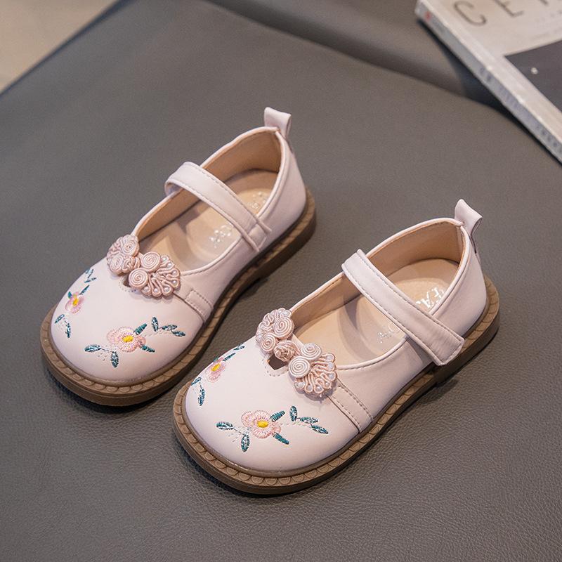 

Обувь для девочек весна-осень в национальном стиле, кожаные туфли, старинные, ретро, новые, китайские туфли принцессы 34 розовый