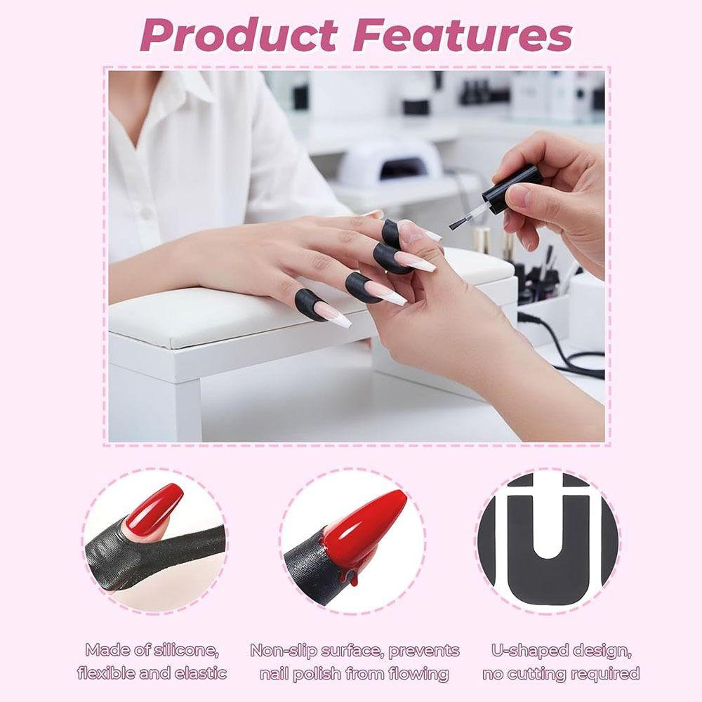 100Pcs Reusable Nail Polish Stickers U-Shape Anti-Overflow Tape Manicure Tool