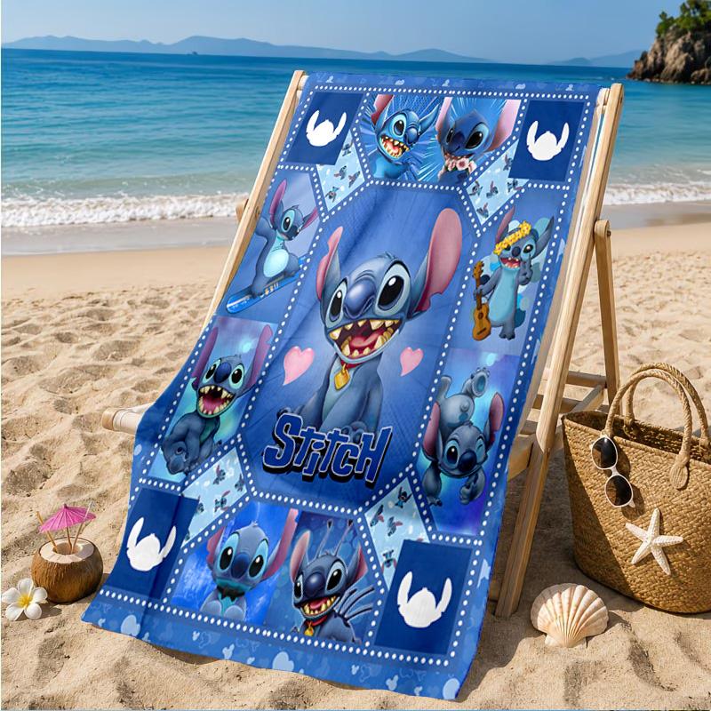 Cartoon Hawaii Artwork Printed Microfiber Beach Towel, Soft And Absorbent, Quick-Dry, Ideal for Summer Travel, Beach Essential, Swimming Pool