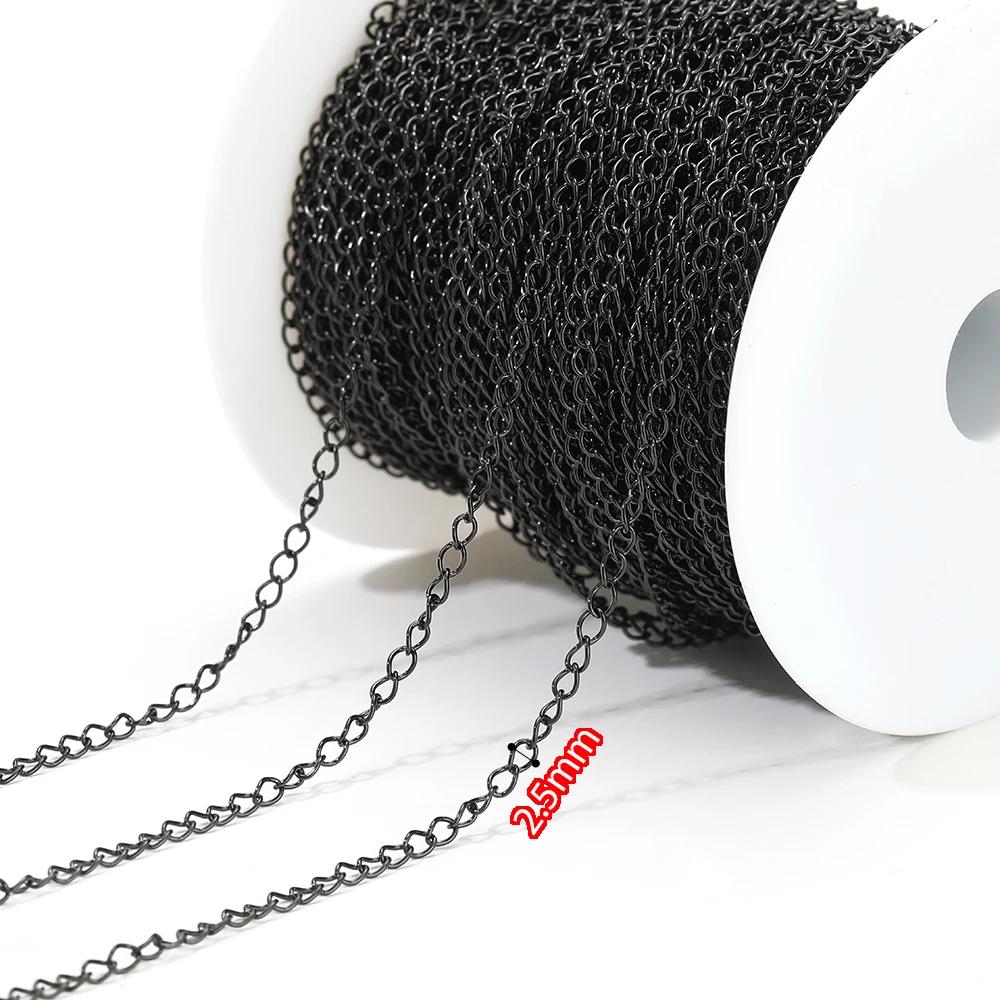 5 Meters Stainless Steel Rose Gold Necklaces Extension Tail Chain Bulk Bracelets Extender Chains for DIY Jewelry Making Supplies