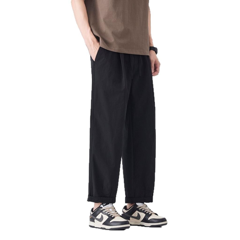 American retro trendy brand outdoor sports and leisure nine-point pants for men's spring and summer new loose wide-leg straight pants for men