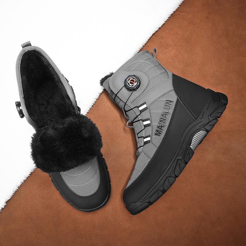 Plus Size Men's High-top Winter Warm Plus Velvet Snow Boots Casual Sports Shoes Boots