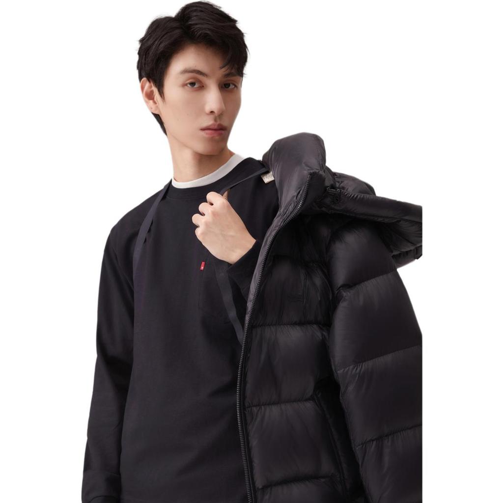 Levis Minimalist Soft Fashionable Comfortable Padded Down Jacket Men Outerwear Blue Black 002ND-0000