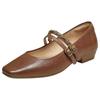 TATA Women's Sheepskin Mary Jane Flats