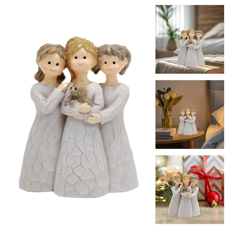 Resin Sister Statue Figurines,Sister Sculptures Friendship Christmas Thanksgiving Gift for Sister Best Friend Women