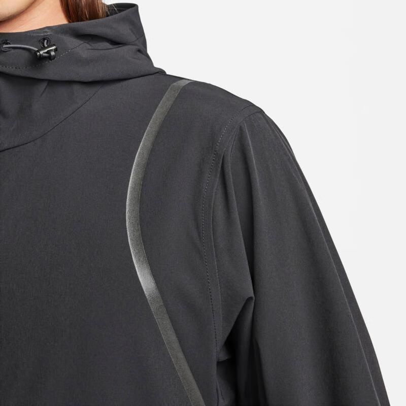 Nike Solid Casual Running Sports Hooded Woven Jacket Men Jackets Black FZ4771-010