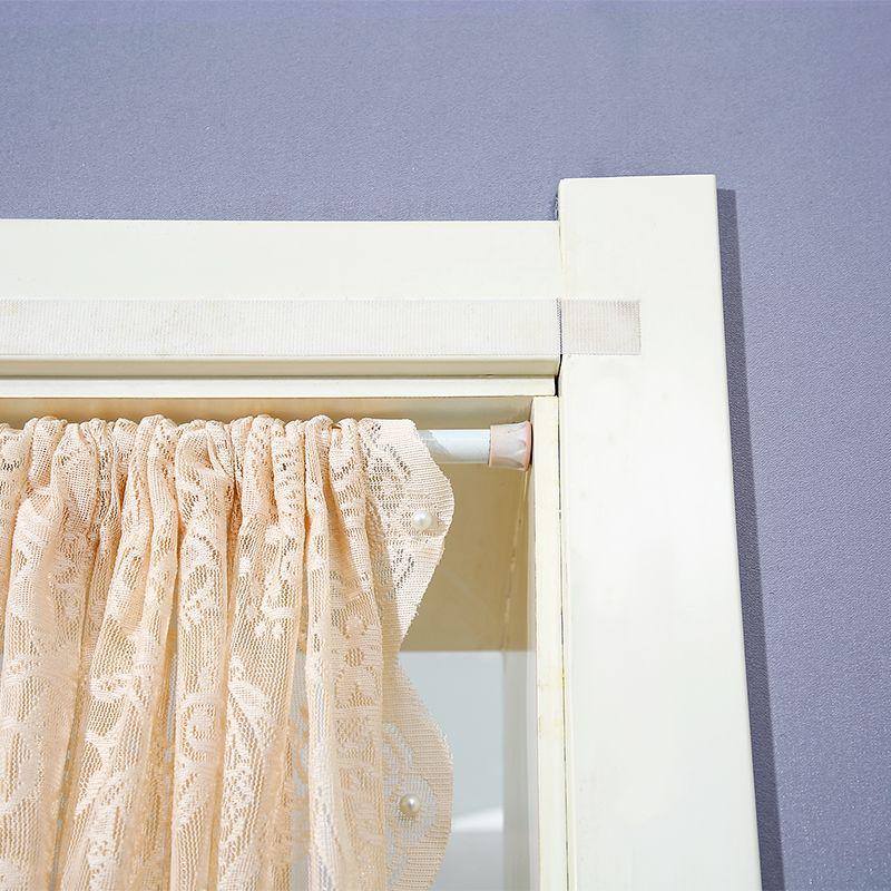 Lace Gauze Anti-Mosquito Door Curtain with No-Punch Telescopic Rod for Living Room