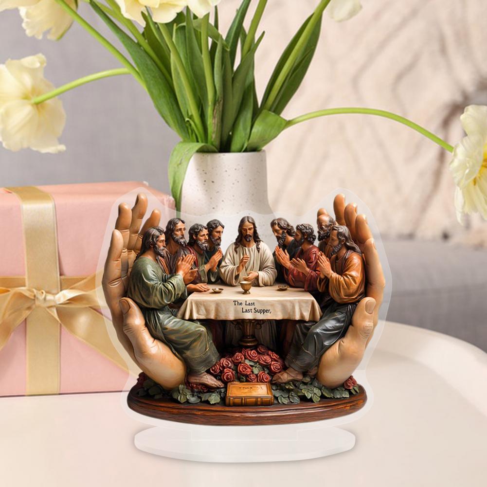 Office Desk Ornament Ornament Christmas Ornaments Last Supper Acrylic Signs for Home Holiday Decor Desk Shelf Mantel Windowsill