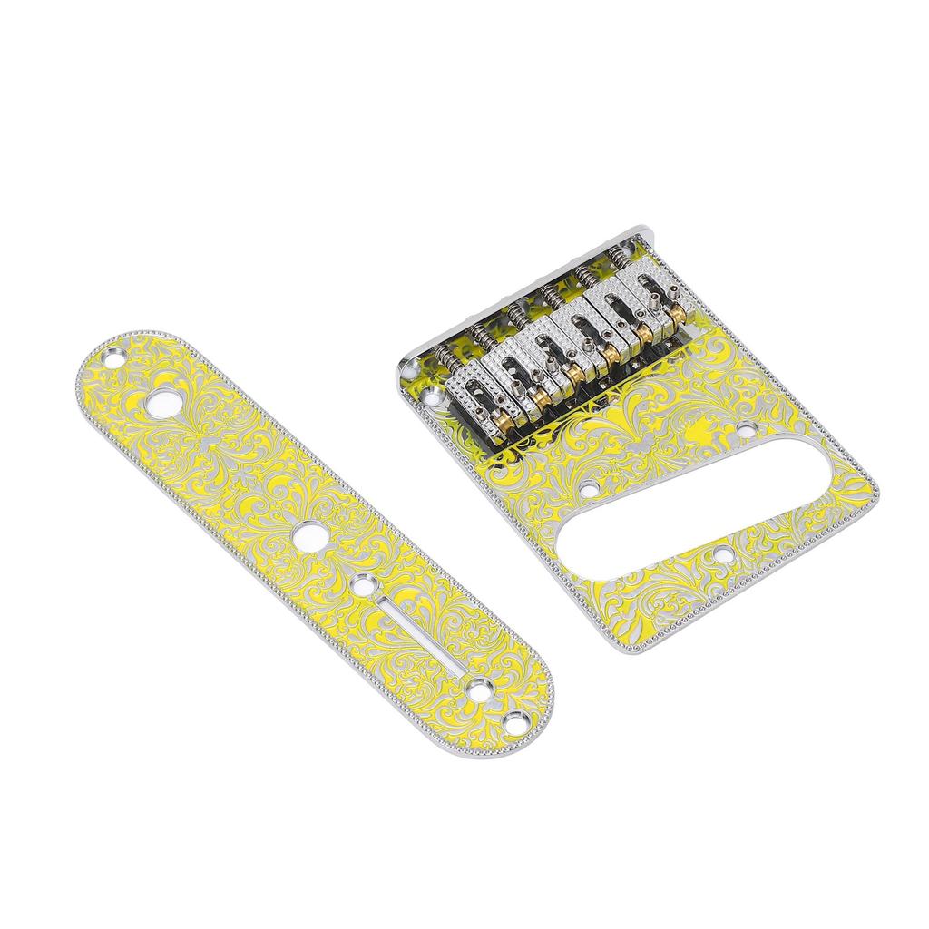 6 String Saddle Bridge Electric Guitar Bridge Decoration with Control Plate for TL Electric Guitar