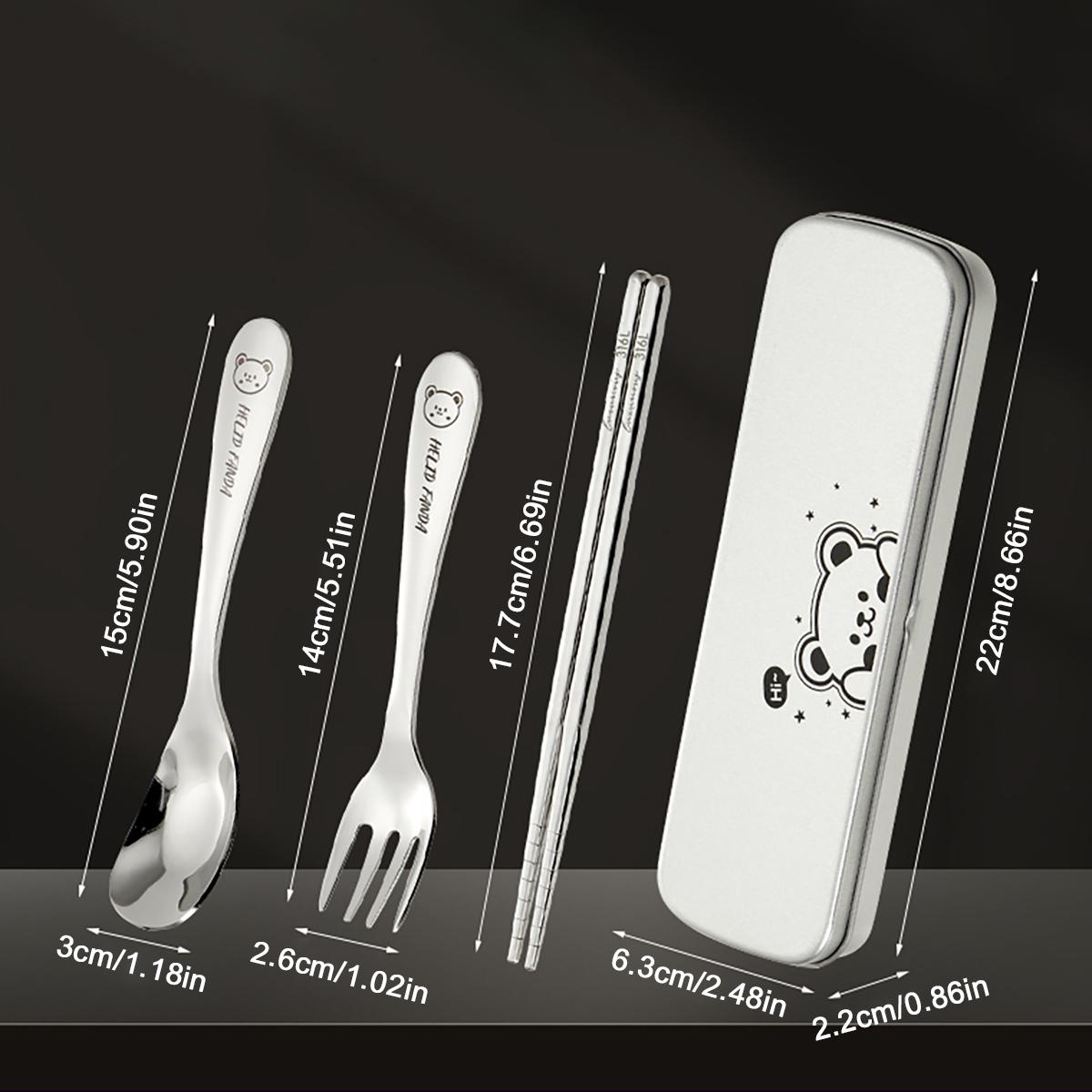 

4 шт./компл. портативный набор столовых приборов для отдыха на природе из нержавеющей стали 316 вилка ложка палочки для еды с коробкой походная посуда для пикника