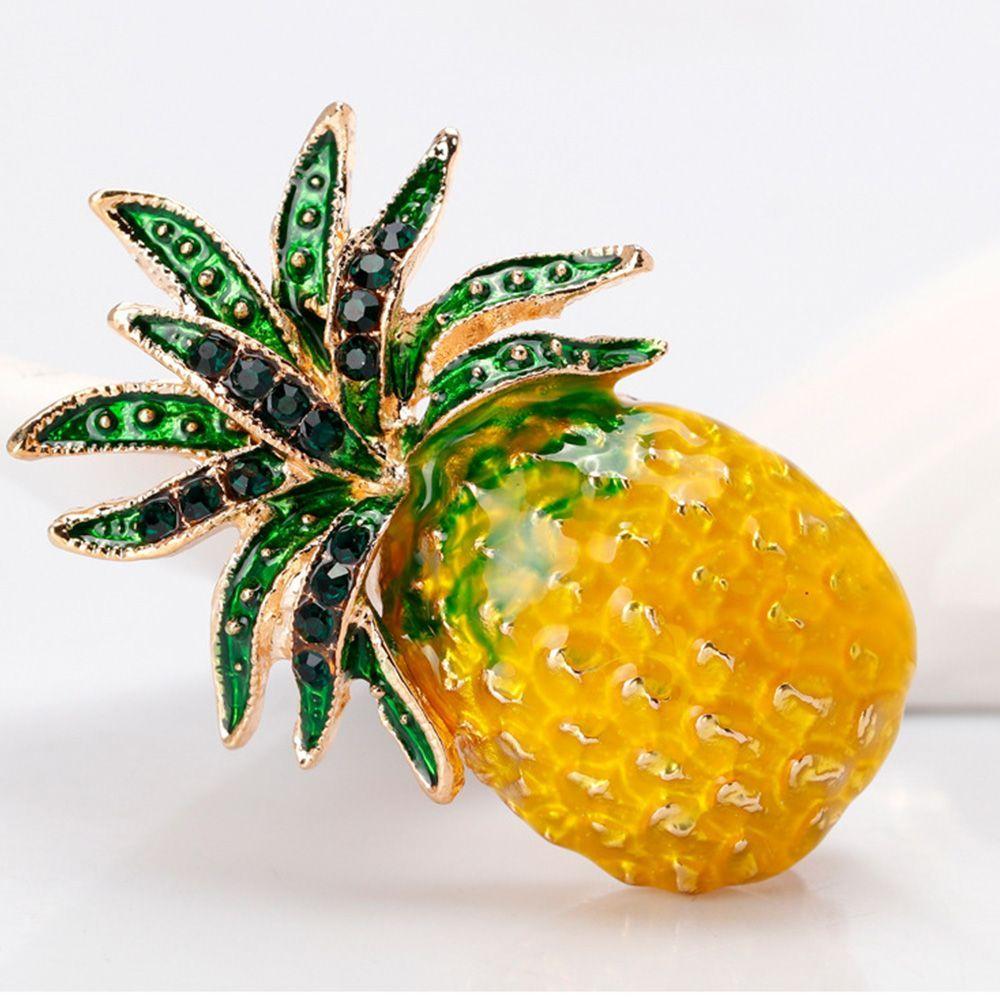 Cute Pineapple Fruit Shape for Women Enamel Brooch Lapel Pin Fashion Jewelry Badge
