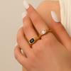 Ins Stainless Steel Zircon Ring Women's Niche Design Fashion Ring Light Luxury Personality Tail Ring