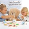 Wooden Tea Set Playhouse: Afternoon Tea Kitchen Toys for Kids Birthday Gift