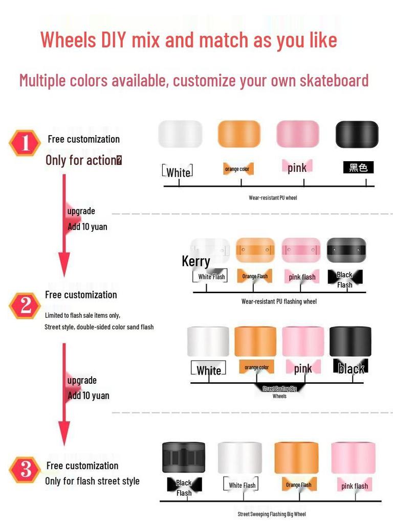 Beginner Entry-Level Double Rocker Skateboard for Street Cruising - Professional Short Board for Boys, Girls, and Adults