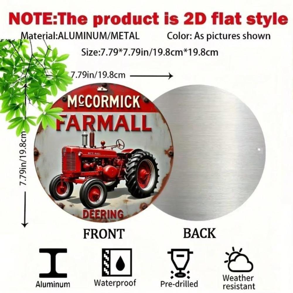 Vintage McCormick Farmall Tractor Metal Tin Wall Sign Rustic Home Kitchen Garden Decor