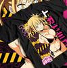 My Hero Academia Single T-shirt Himiko Toga Warning Frame Waifu Anime Print Oversized Cotton Tee For Global Anime Waifu Fans