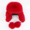 On Sale Real Fox Fur Women's Russian Ushanka Aviator Trapper Snow Skiing Hats Caps Earflap Winter Ladies Fox Fur Bomber Hat