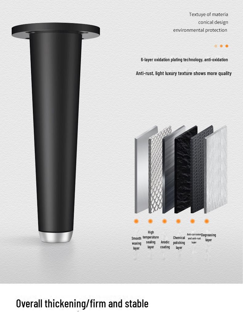 Aluminum Alloy Furniture Leg Support for Sofa, Table, TV Cabinet, and Bathroom Cabinet