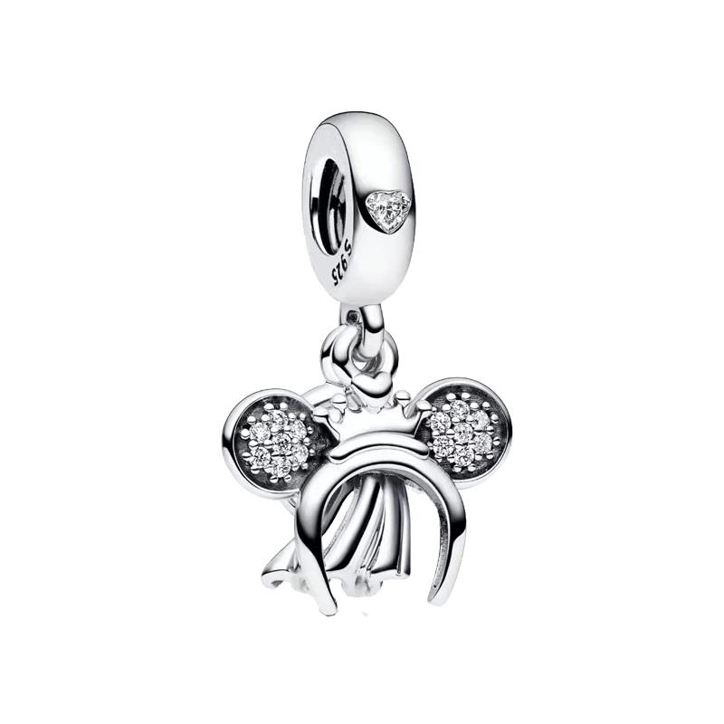 Inlaid Zircon Charm Bead Component Bead Components Copper Metal Bow hair clip shape Dangle Compatible With Authentic Original Bangle Bracelet High