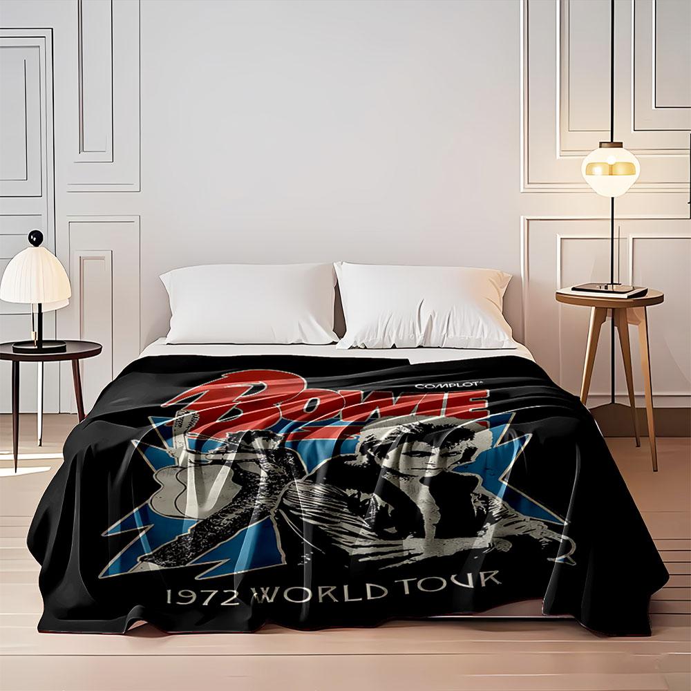 Bowie 1972 World Tour Blanket for all seasons blanket lunch break throw gift