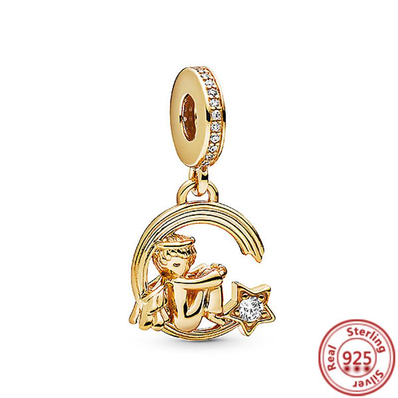 100% 925 Sterling copper Demon Skull Pumpkin Cross Angel Wings Heart Beads Fit Original Pantaro Charms Bracelet DIY Zircon Gift