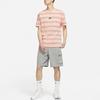 Nike Embroidered Logo Striped Loose Knit Sport Shortsleeve T-Shirt Men Tops Pink DB6532-800
